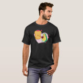アボカドとトースト かわいいアボカド ヴィーガン料理 Tシャツ (正面フル)