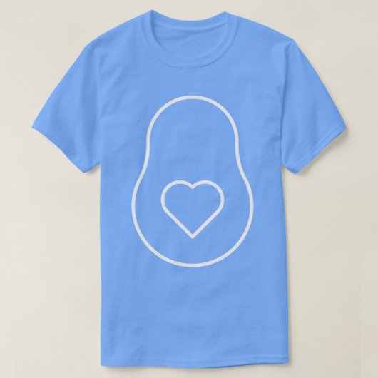 アボカドとハート1 Tシャツ (デザイン正面)