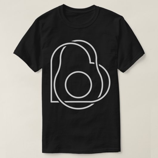 アボカドとハート Tシャツ (デザイン正面)