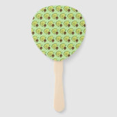 アボカドとピット漫画のキャラクター赤ちゃんシャワー ハンドファン (裏面)