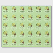 アボカドとピット漫画のキャラクター赤ちゃんシャワー ラッピングペーパー (フラット)