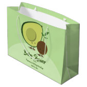 アボカドとピット漫画のキャラクター赤ちゃんシャワー ラージペーパーバッグ (裏面アングル)