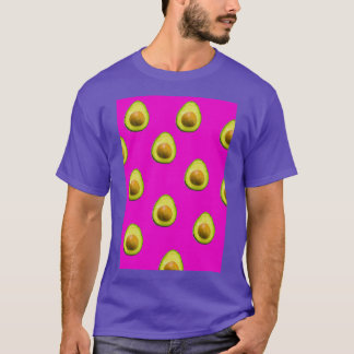 アボカドとピンクパターン Tシャツ