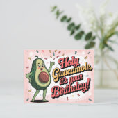 アボカドと「ホーリーグアカモーレ、お誕生日おめでとう」 ポストカード (スタンド正面)