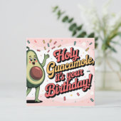アボカドと「ホーリー・グアカモーレ、誕生日おめでとう！」 カード (スタンド正面)