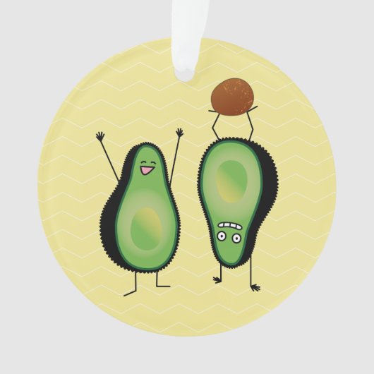 アボカドのおもしろいな元気づける逆立ち緑ピット オーナメント (正面)