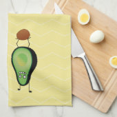 アボカドのおもしろいな元気づける逆立ち緑ピット キッチンタオル (四つ折り)