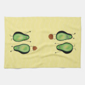 アボカドのおもしろいな元気づける逆立ち緑ピット キッチンタオル (横)