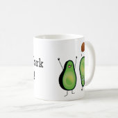 アボカドのおもしろいな元気づける逆立ち緑ピット コーヒーマグカップ (正面右)