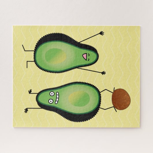 アボカドのおもしろいな元気づける逆立ち緑ピット ジグソーパズル (横)