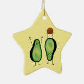 アボカドのおもしろいな元気づける逆立ち緑ピット セラミックオーナメント (右)