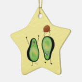 アボカドのおもしろいな元気づける逆立ち緑ピット セラミックオーナメント (左)