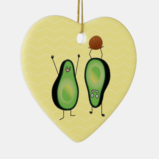 アボカドのおもしろいな元気づける逆立ち緑ピット セラミックオーナメント (右)