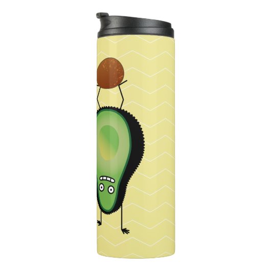 アボカドのおもしろいな元気づける逆立ち緑ピット タンブラー (回転右)