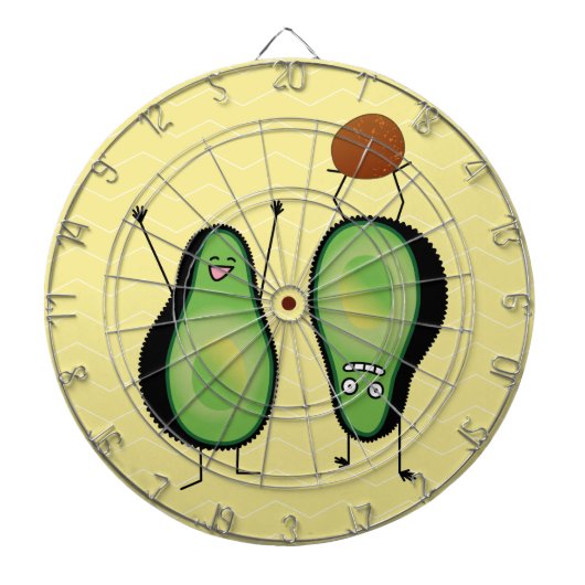 アボカドのおもしろいな元気づける逆立ち緑ピット ダーツボード (正面)