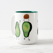 アボカドのおもしろいな元気づける逆立ち緑ピット ツートーンマグカップ (正面左)