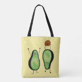 アボカドのおもしろいな元気づける逆立ち緑ピット トートバッグ (裏面)