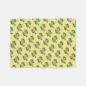 アボカドのおもしろいな元気づける逆立ち緑ピット フリースブランケット (正面(横))