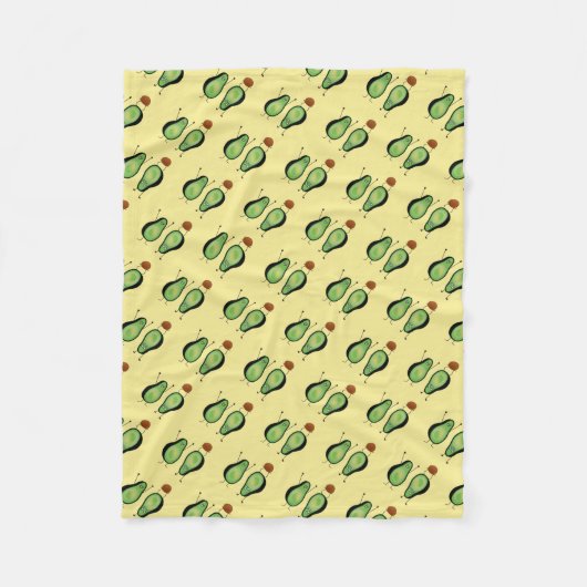 アボカドのおもしろいな元気づける逆立ち緑ピット フリースブランケット (正面)