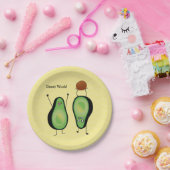 アボカドのおもしろいな元気づける逆立ち緑ピット ペーパープレート (パーティー)