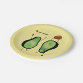 アボカドのおもしろいな元気づける逆立ち緑ピット ペーパープレート (アングル)
