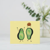 アボカドのおもしろいな元気づける逆立ち緑ピット ポストカード (スタンド正面)