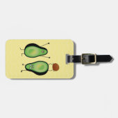アボカドのおもしろいな元気づける逆立ち緑ピット ラゲッジタグ (正面横)
