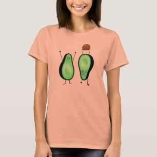 アボカドのおもしろいな元気づける逆立ち緑ピット Tシャツ