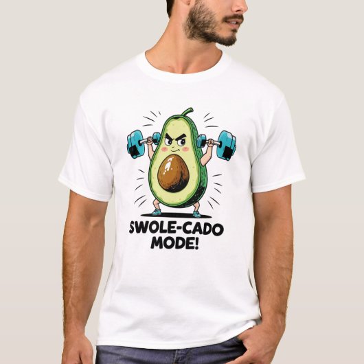 アボカドのウエイトリフティング Tシャツ (正面)