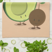 アボカドのキャラクター|の台所タオル キッチンタオル (折り畳み)