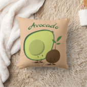 アボカドのキャラクター|の装飾用クッション クッション (ブランケット)