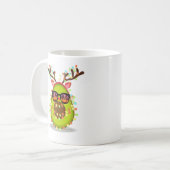 アボカドのクリスマスツリーがクリスマス夏にライト コーヒーマグカップ (正面左)