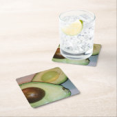 アボカドのコースター スクエアペーパーコースター (インサイチュ)
