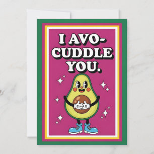 アボカドのダジャレギフト ロマンティックな「I Avo-Cuddle You」 サンキューカード