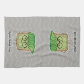 アボカドのトーストのヒップスターガラスの修理工の毛 キッチンタオル (横)