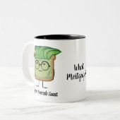 アボカドのトーストのヒップスターガラスの修理工の毛 ツートーンマグカップ (正面左)