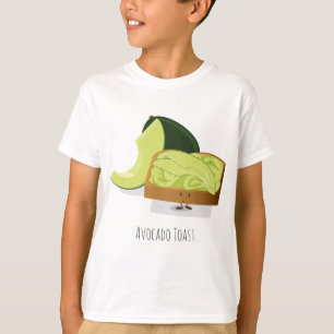 アボカドのトーストの漫画 の子供のTシャツ Tシャツ