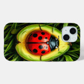 アボカドの中のてんとう虫の食品と動物の美学デザイン Case-Mate iPhoneケース (裏面 (横))