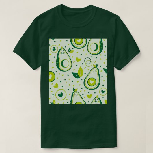 アボカドの半分に微笑む Tシャツ (デザイン正面)