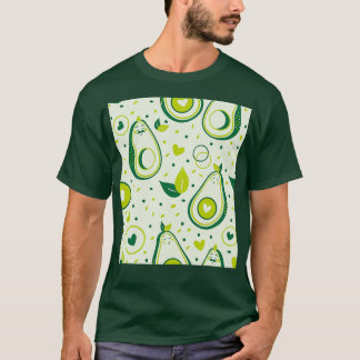 アボカドの半分に微笑む Tシャツ