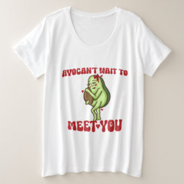 アボカドの妊娠おめでとうパンパンお知らせ プラスサイズTシャツ