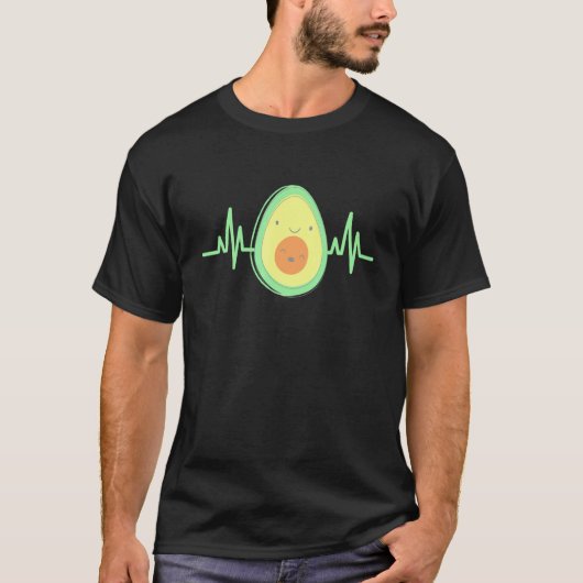 アボカドの心拍ビーガン Tシャツ (正面)