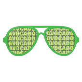 アボカドの恋人パーティーの色合い。グリーンおもしろいサングラス アビエーターサングラス (正面)