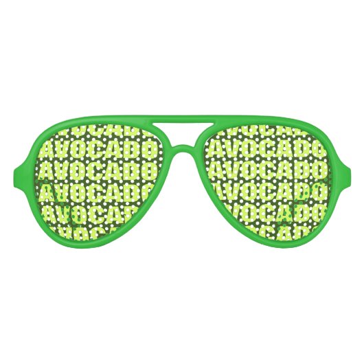アボカドの恋人パーティーの色合い。グリーンおもしろいサングラス アビエーターサングラス (正面)