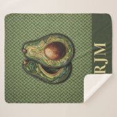 アボカドの恋人フェイク刺繍 シェルパブランケット (正面(横))