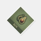 アボカドの恋人フェイク刺繍 スタンダードカクテルナプキン (角)