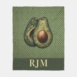 アボカドの恋人フェイク刺繍 フリースブランケット