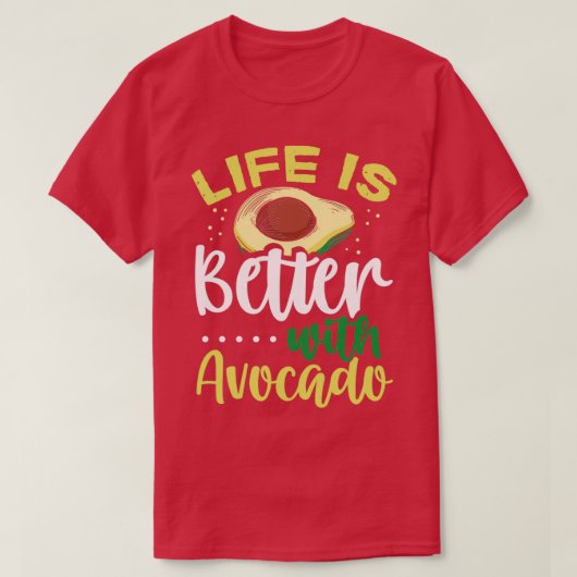 アボカドの方が人生に勝る Tシャツ (デザイン正面)