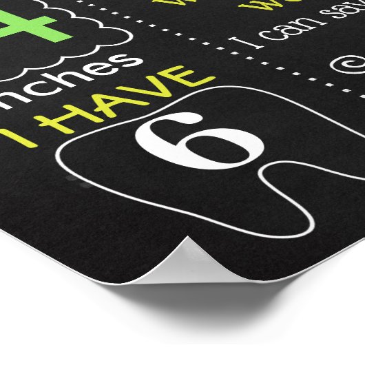 アボカドの最初の誕生日パーティーchalkboard ポスター (角)