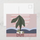 アボカドの木の優しい色の誕生日 ポストカード (正面/裏面)